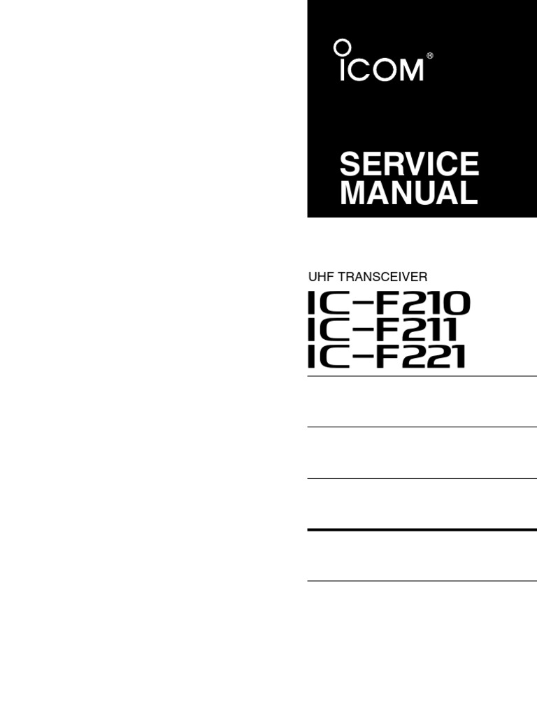 IC-F210/F221 Service Manual Overview | PDF | Detector (Radio) | Amplifier