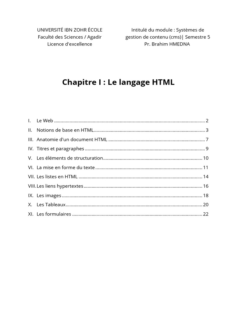 Introduction au langage HTML | PDF | Internet | Internet et Web