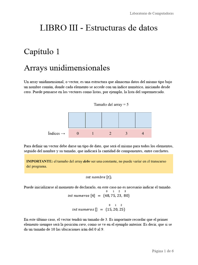 LIBRO III - Estructuras de Datos | PDF | Puntero (Programación de ...
