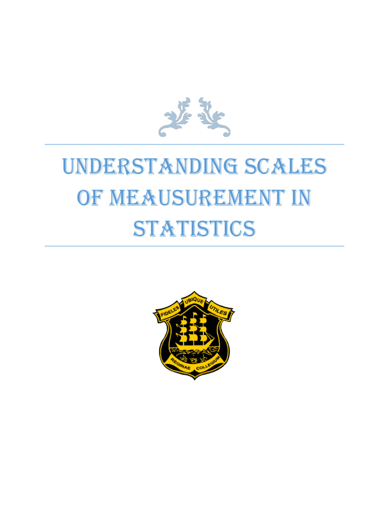Scales of Measurement in Statistics | PDF | Level Of Measurement ...