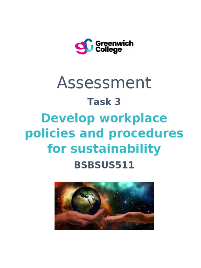 BSBSUS511+ +Assessment+Task+3+V3.2 | PDF | Policy | Sustainability