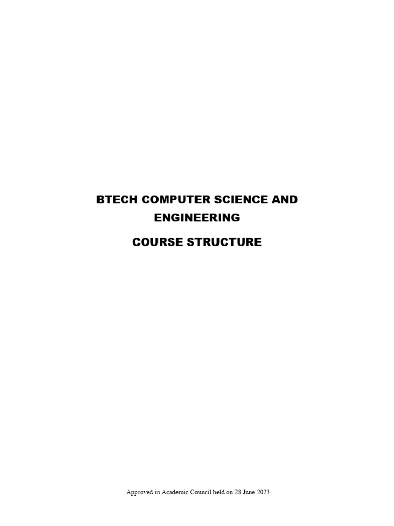 CSE B.Tech Curriculum 2023 Overview | PDF | Computer Program | Programming