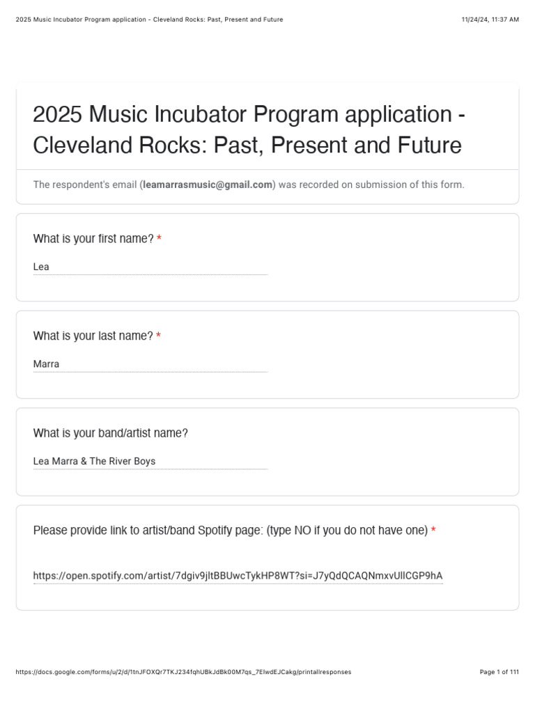 2025 Music Incubator Program Application - Cleveland Rocks: Past ...