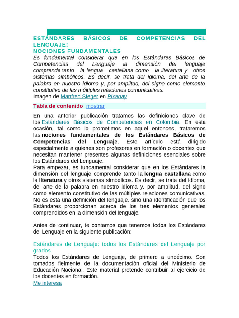 Nociones Clave de Competencias del Lenguaje | PDF | Los símbolos ...