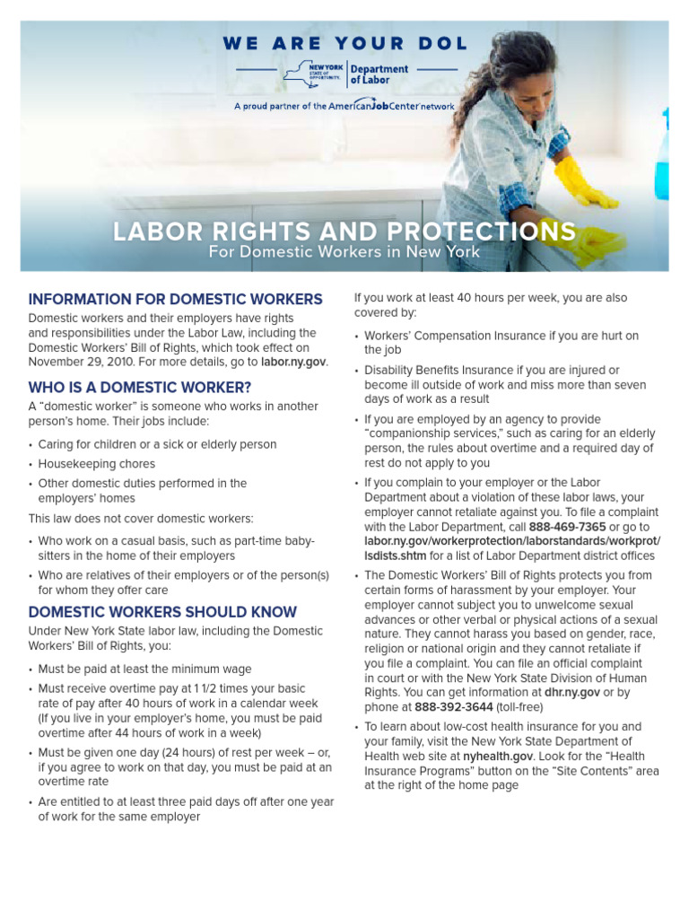 Domestic Workers' Rights in New York | PDF | Employment | Overtime