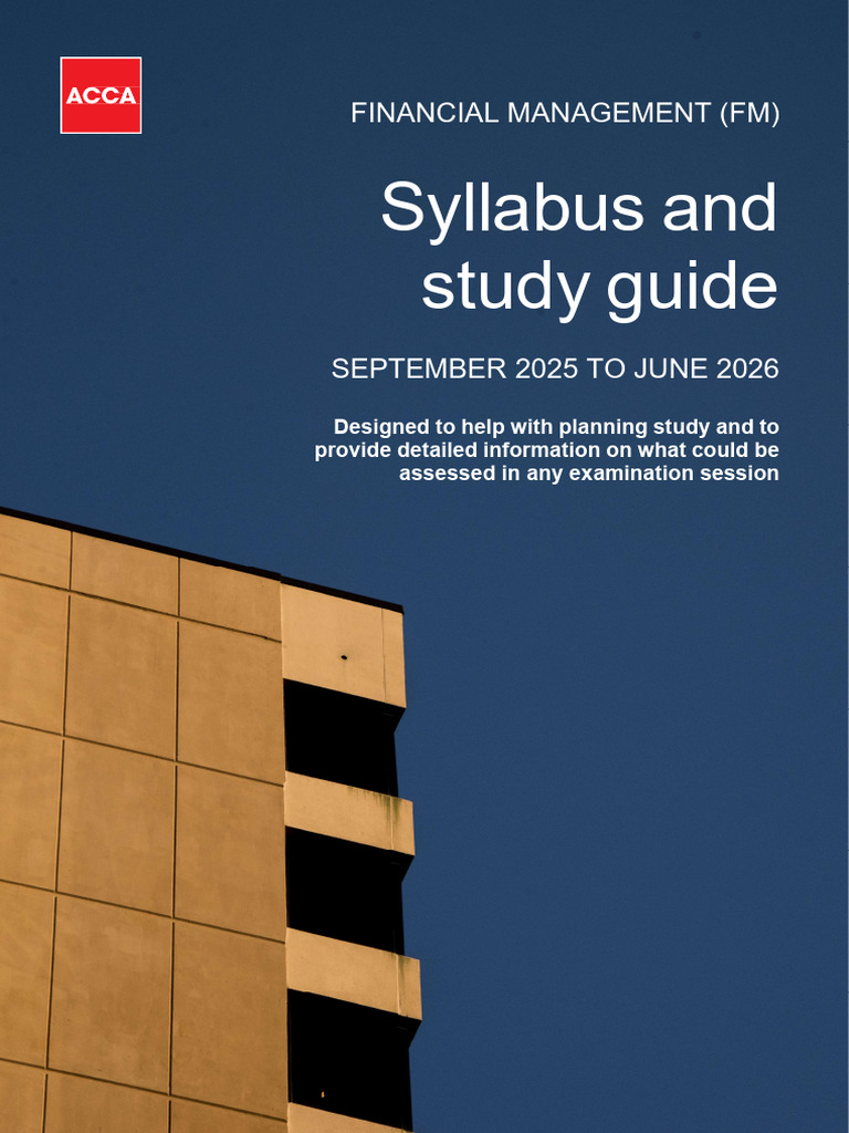 Financial Management Syllabus Guide 2025-2026 | PDF | Cost Of Capital ...
