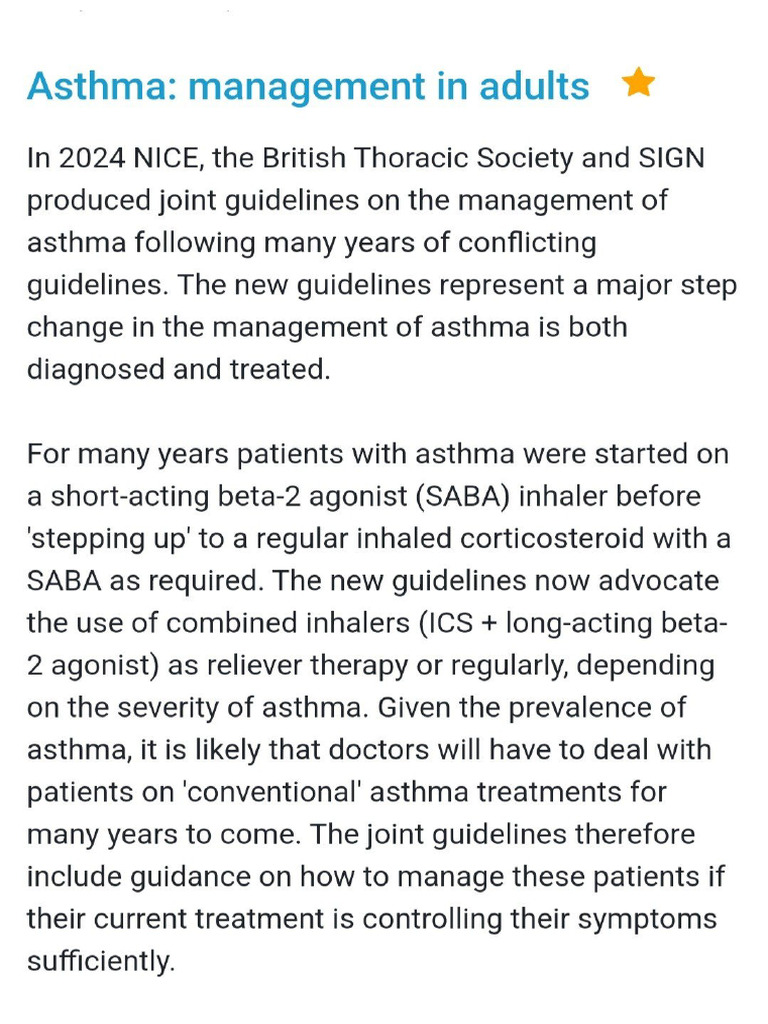 Update in Asthma Management | PDF