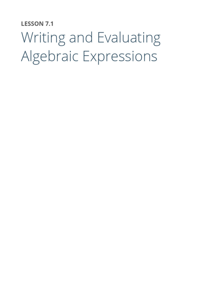 Algebra Expressions for Students | PDF
