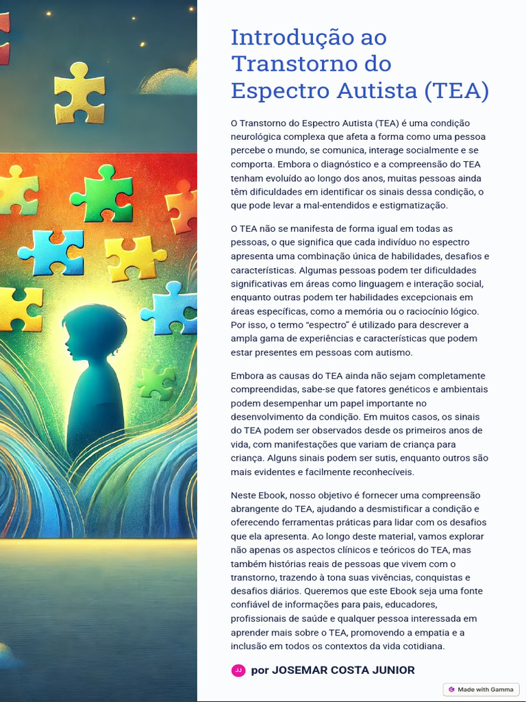 Entenda o Transtorno do Espectro Autista | PDF | Autismo | Distúrbio mental