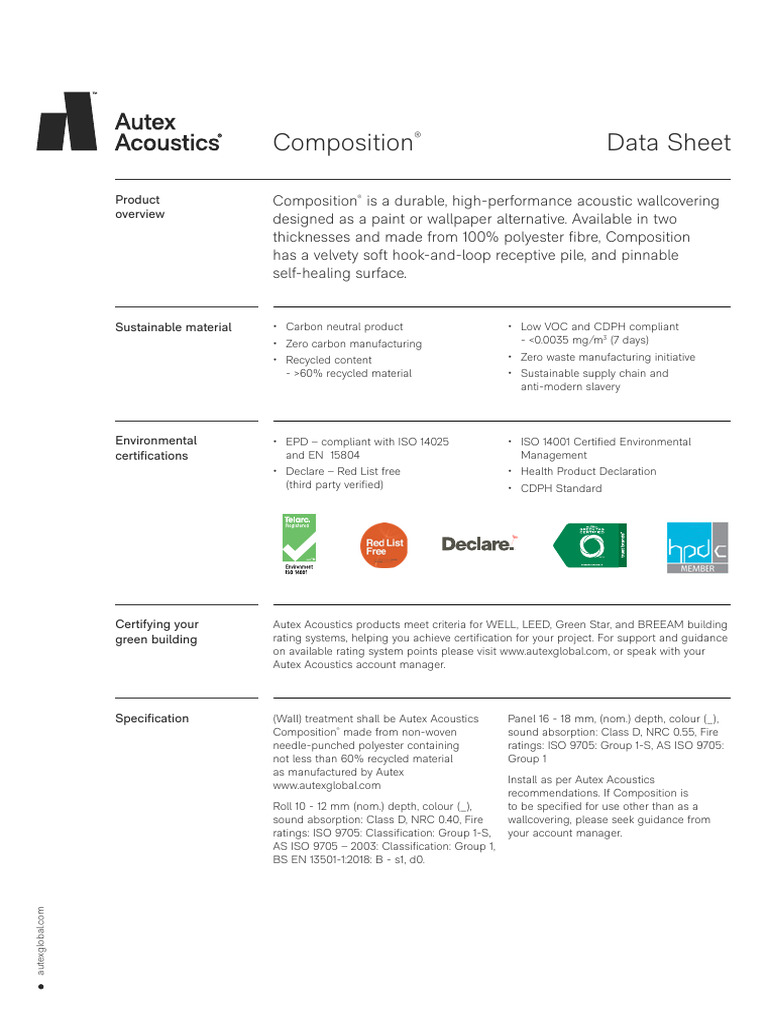 Composition DataSheet NZ - AU | PDF | Green Building | Building Engineering