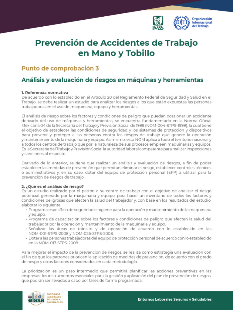 Análisis de Riesgos en Maquinaria Laboral | PDF | Riesgo | Evaluación ...