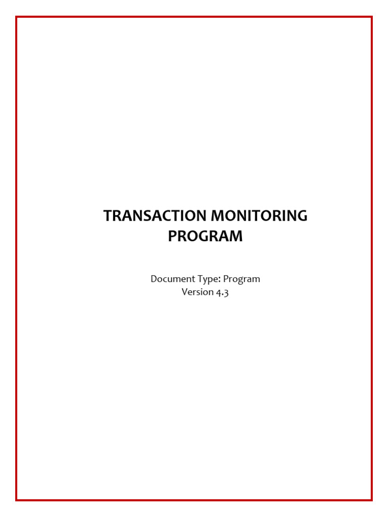 Transaction Monitoring Program Overview | PDF | Terrorism Financing | Banks