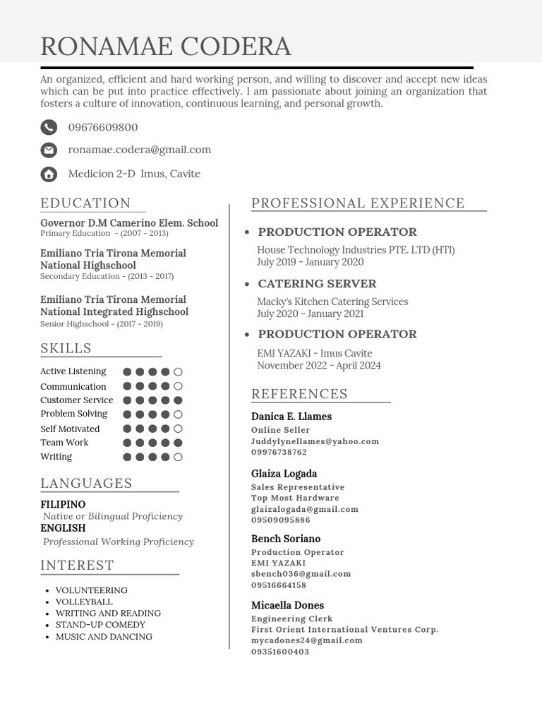 Professional Experience and Skills Summary | PDF | Cognitive Science ...