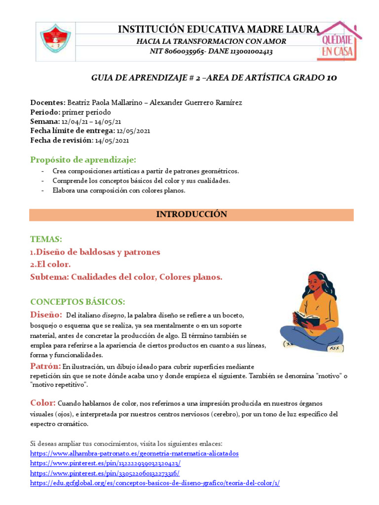 Guía de Aprendizaje Artística 10° | PDF | Color | Matiz