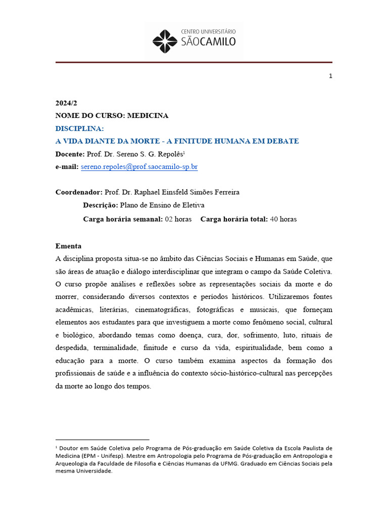 Morte e Cultura: Reflexões em Medicina | PDF | Morte | Antropologia