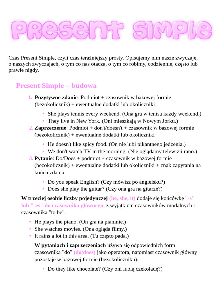 Present Simple | PDF