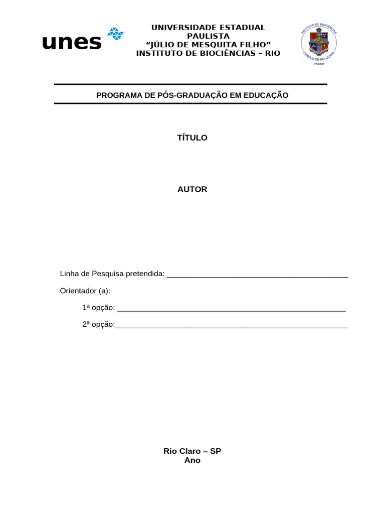 modelo---capa-anteprojeto-de-pesquisa (1) | PDF