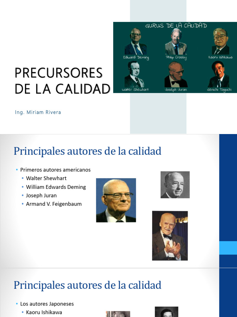 Unidad 2.1. Precursores de La Calidad-Resumen | PDF | Calidad ...
