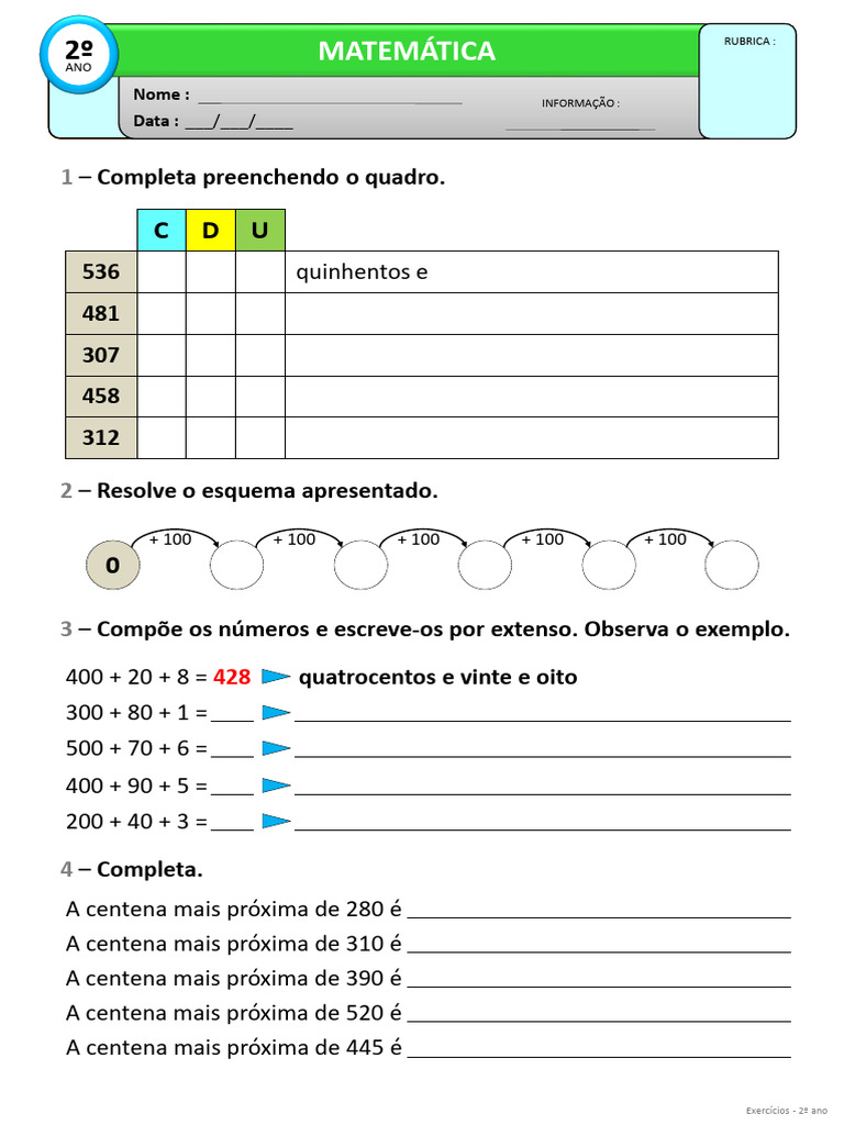5 - Mat2 - Números Até 599-3 | PDF