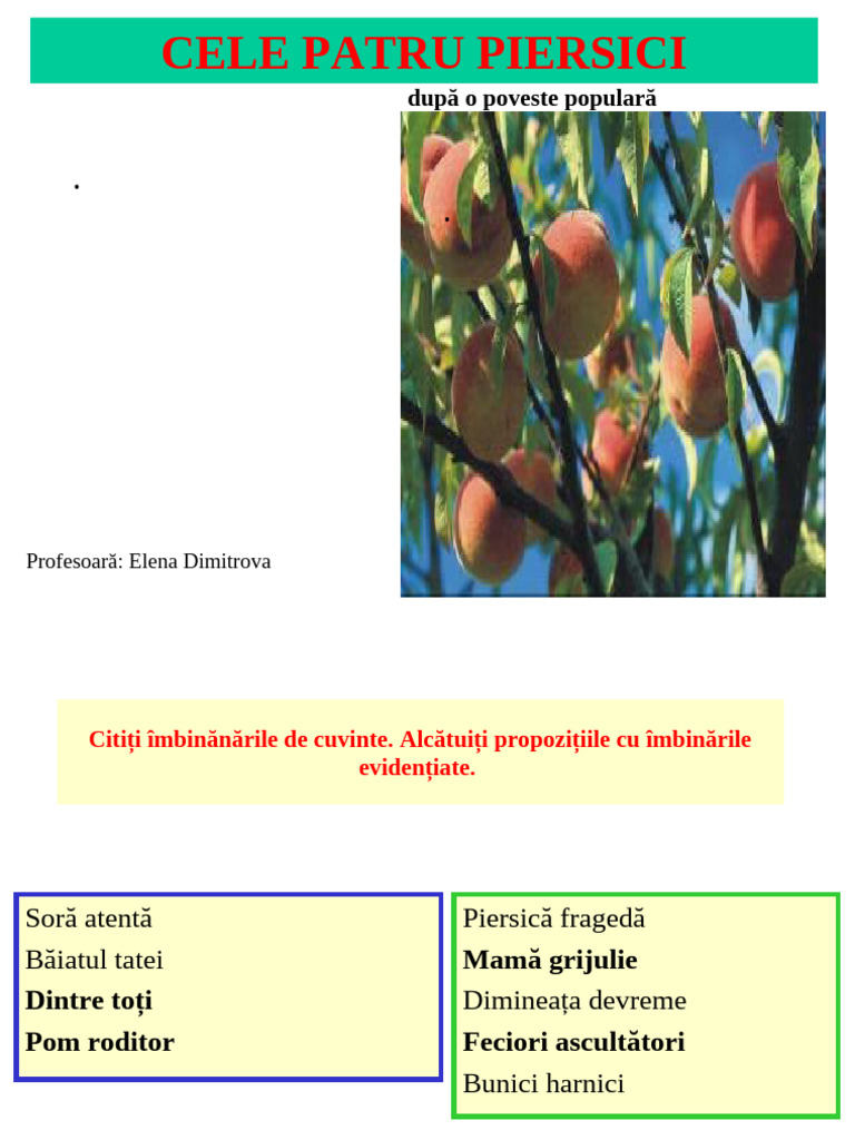 Ele Patru Piersici CL A 6a | PDF