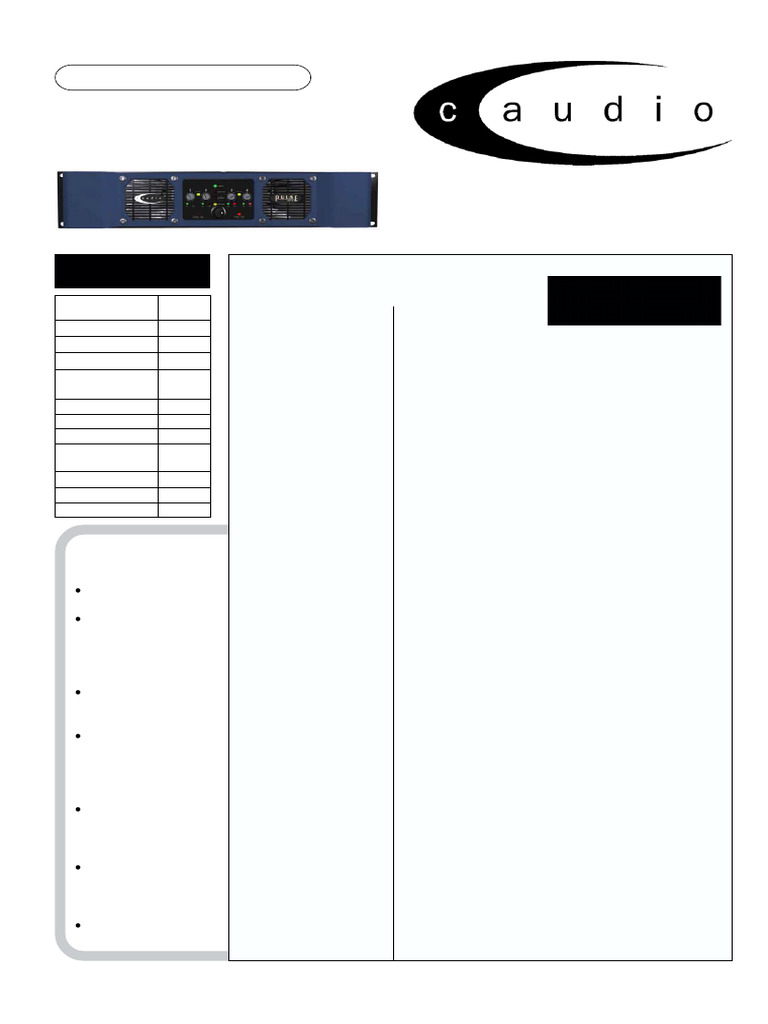 Pulse Series Amplifier Specifications | PDF | Amplifier | Rectifier