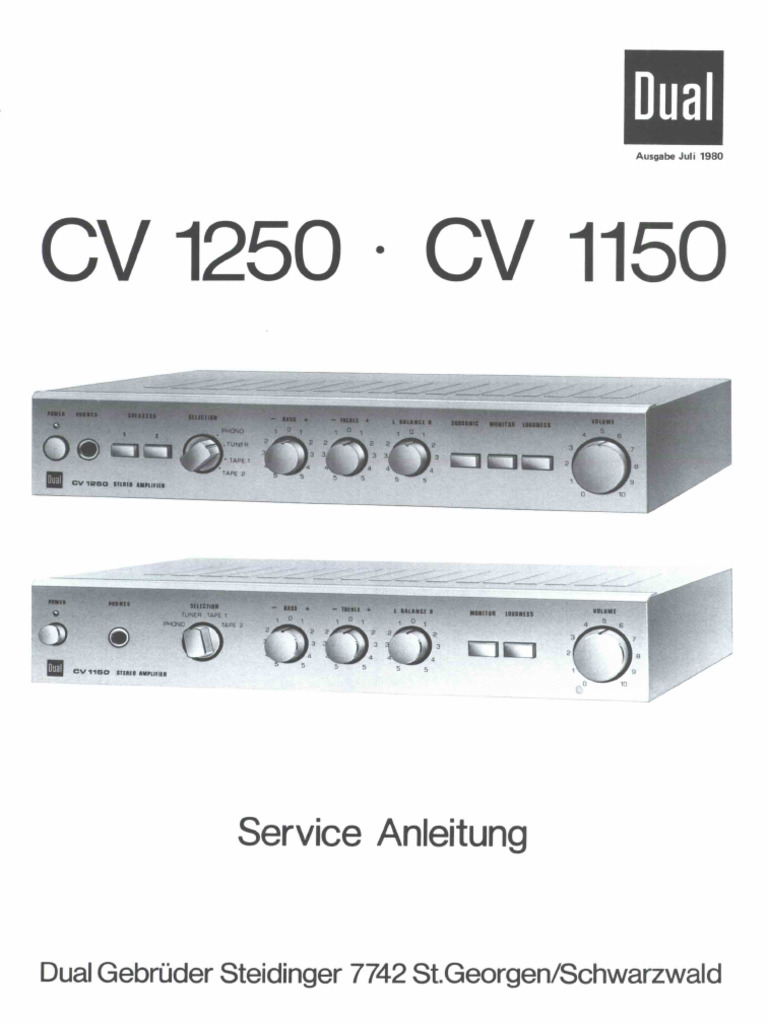 Dual CV 1150 1250 Service Manual | PDF