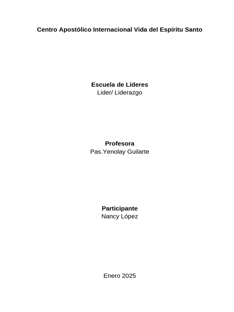 Formación de Líderes en la Iglesia | PDF | Liderazgo | Iglesia cristiana