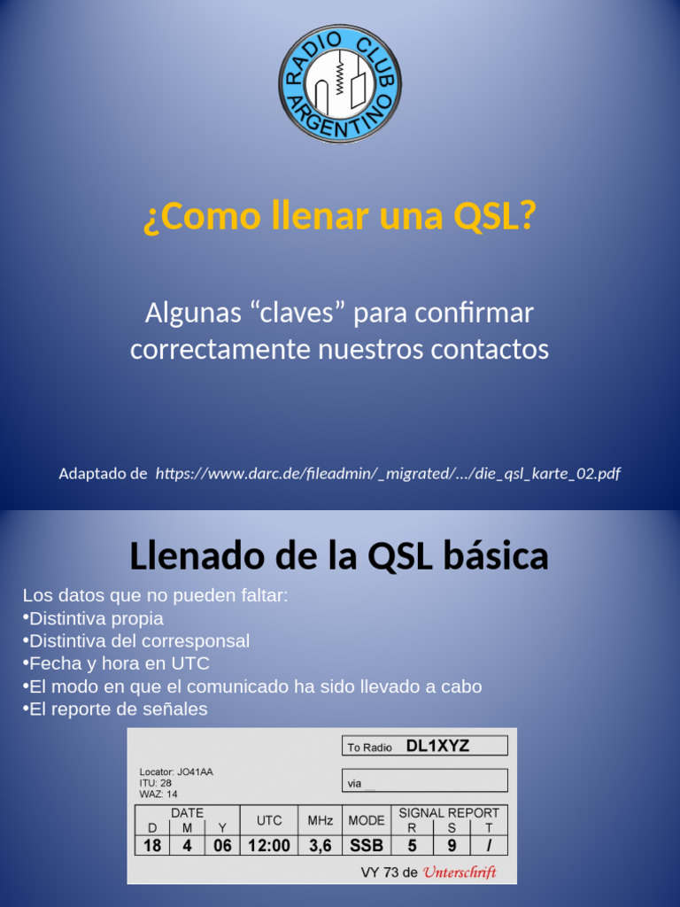 Como Llenar Las QSLs Final | PDF | Tecnología de información y ...