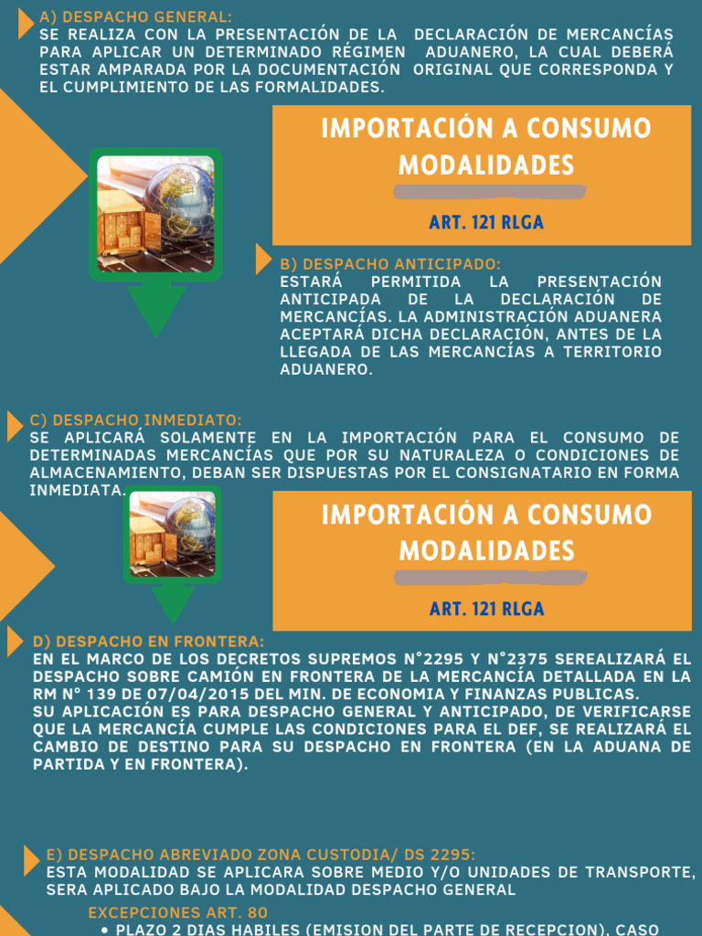 Tipos de Despacho Aduanero y Régimenes | PDF | aduana | Arancel