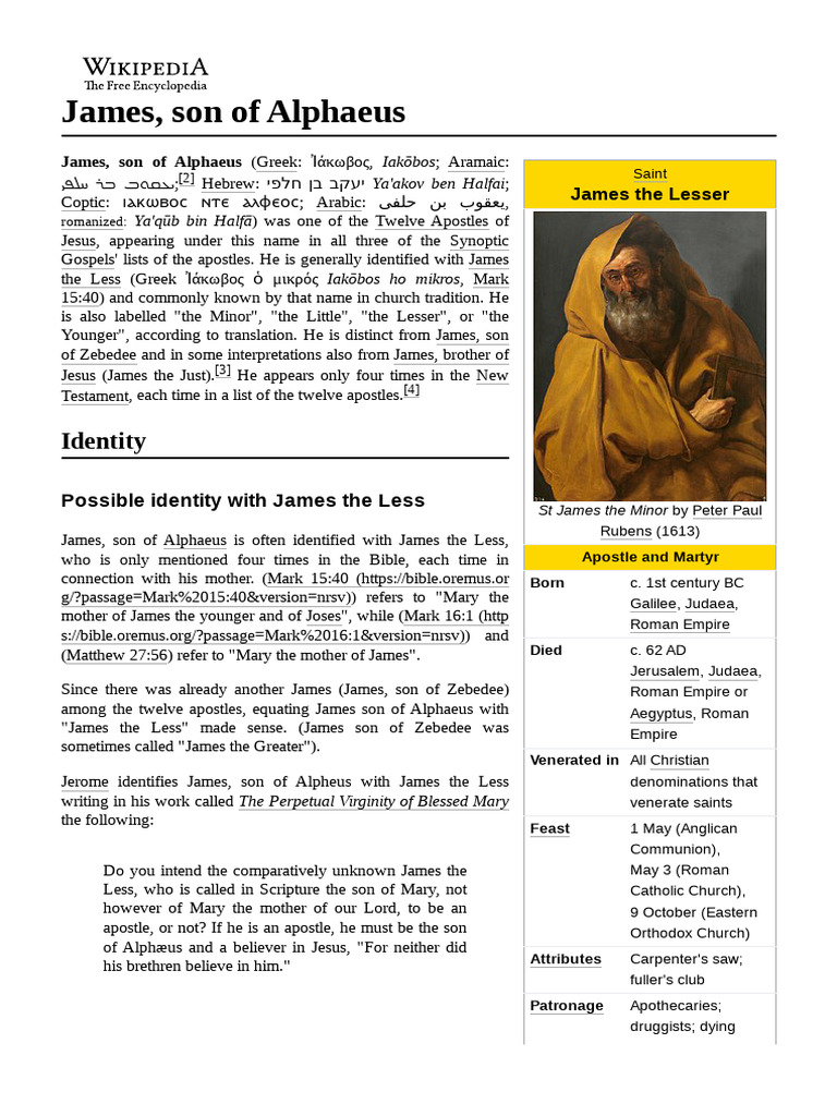 James,_son_of_Alphaeus | PDF | New Testament | New Testament Content
