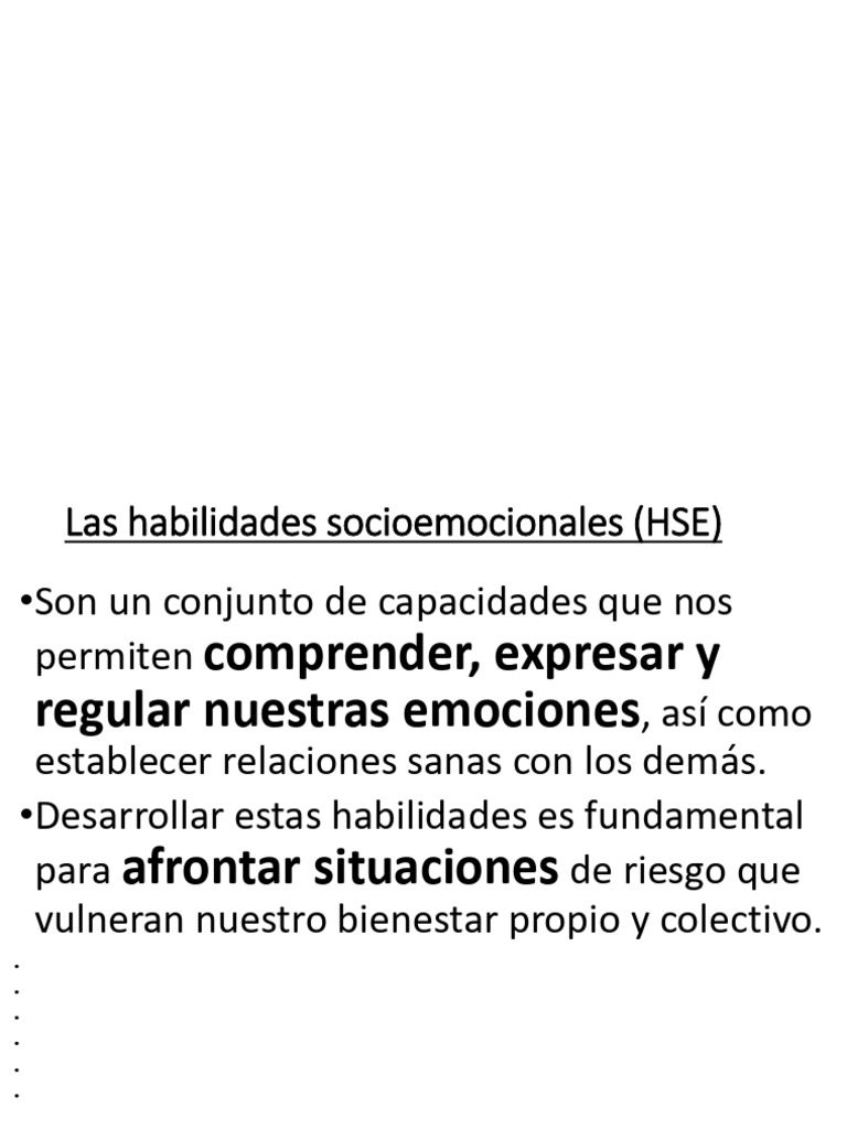 Habilidades Socioemocionales para el Bienestar | PDF | Las emociones ...