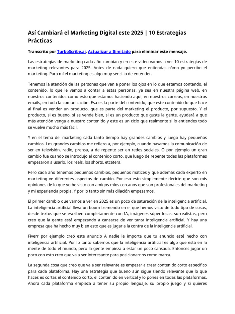 Estrategias de Marketing Digital 2025 | PDF | Inteligencia artificial ...