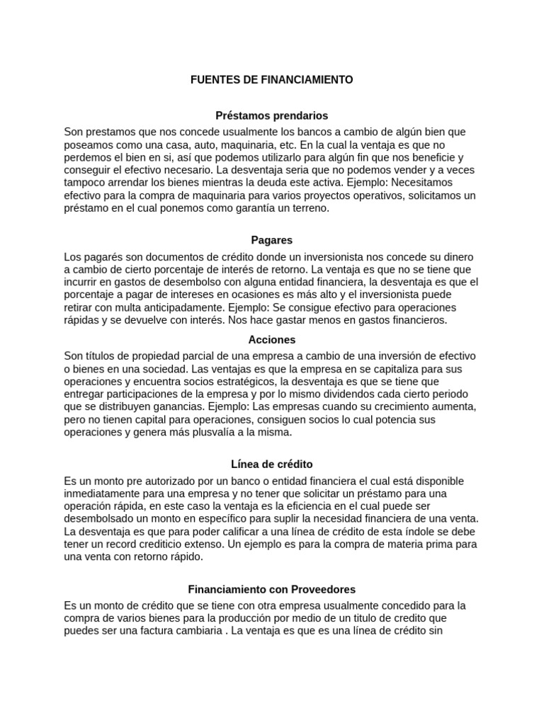 Tipos de Financiamiento Empresarial | PDF | Interés | Bancos