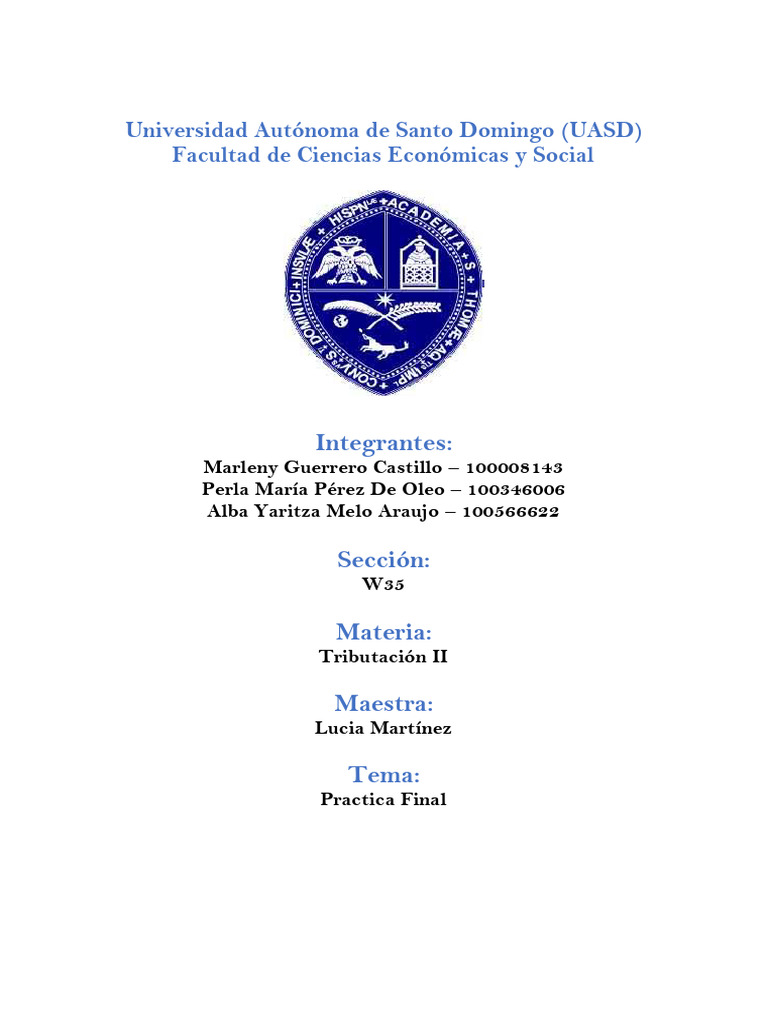 Práctica Final: Tributación II | PDF | Impuesto sobre la renta | Impuestos