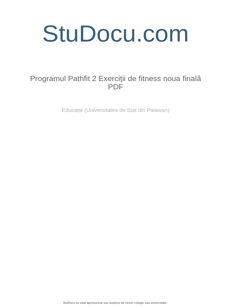 Syllabus Pathfit 2 Exerciții de Fitness Nou PDF Final | PDF