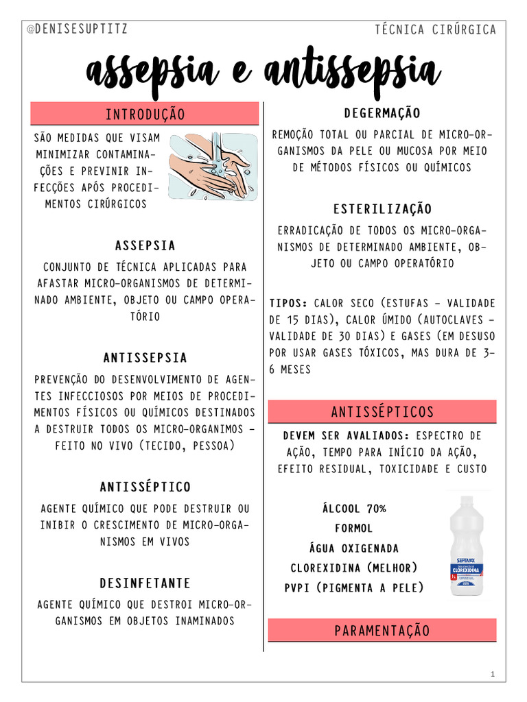 Assepsia e Antissepsia | PDF