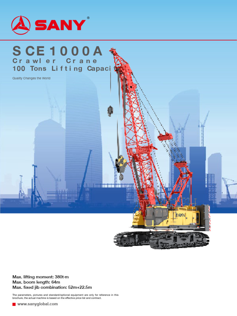 SCE1000A Crawler Crane Specs & Features | PDF | Crane (Machine) | Engines