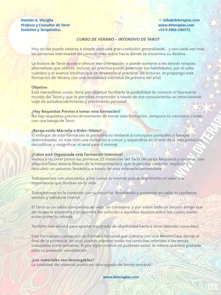 Curso Intensivo de Tarot Online | PDF | Tarot | Dispositivos de juego