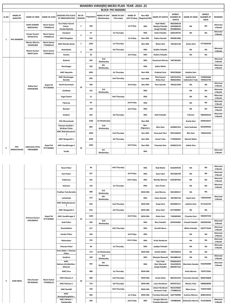 RI Microplan for AAM 2024-25 | PDF