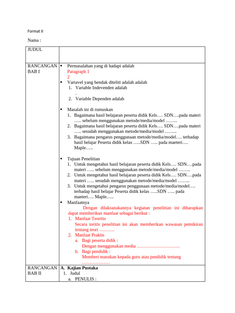 Contoh Format Ii | PDF