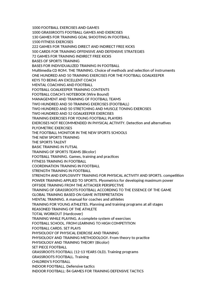 1000 Football Exercises and Games | PDF | Association Football ...