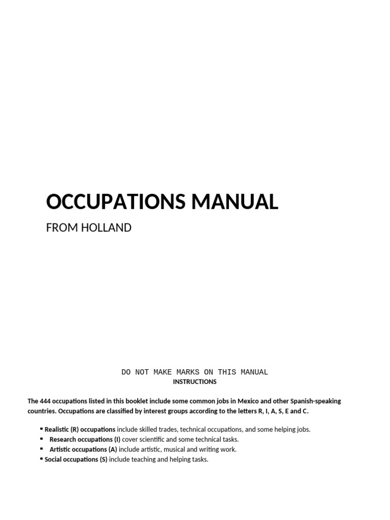 Comprehensive Guide to Occupations | PDF | Academic Degree