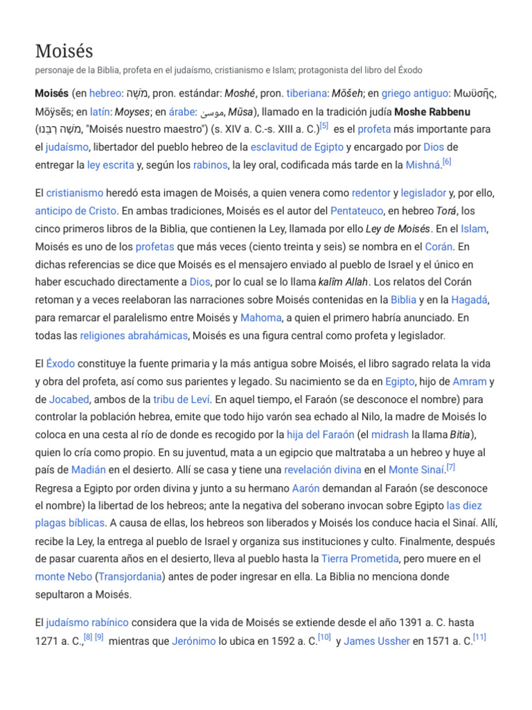 Moisés: Profeta y Libertador Bíblico | PDF | Moisés | Libro del éxodo