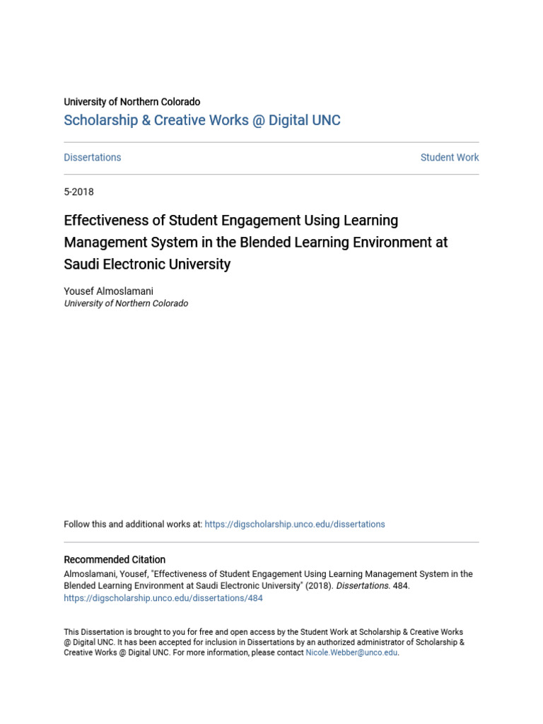 Effectiveness of Student Engagement Using Learning Management Sys | PDF ...