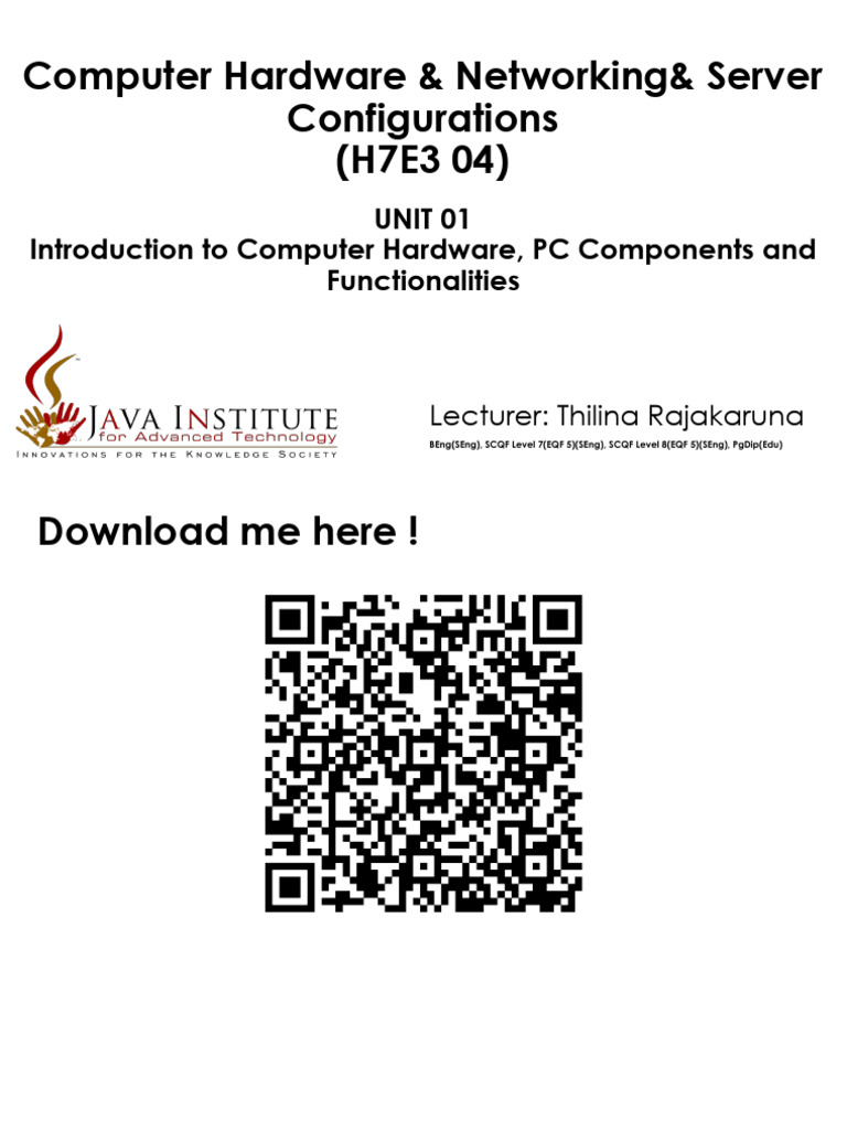 Computer Hardware Networking Unit 01 Part Iii Pdf Hard Disk Drive