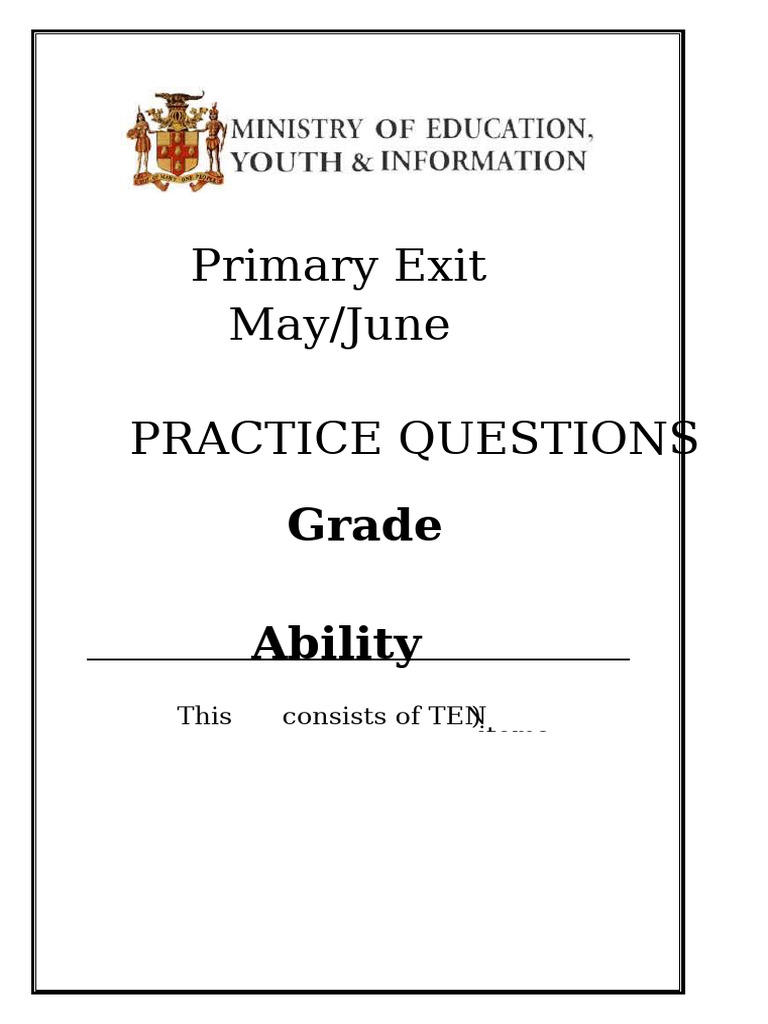 Grade 6 Practice Ability Test Questions | PDF