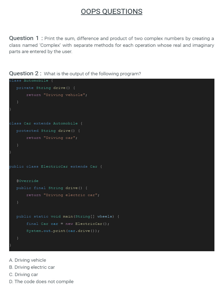 18.25 - OOPS Questions | PDF