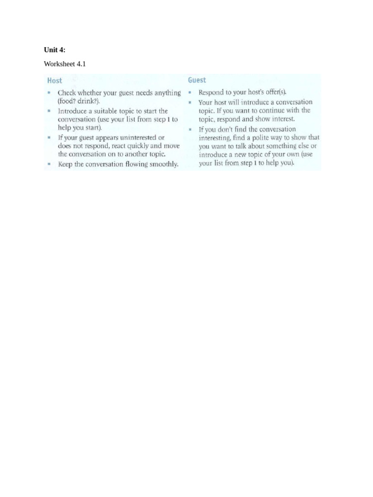 Unit 4 - Worksheet 4.1 | PDF