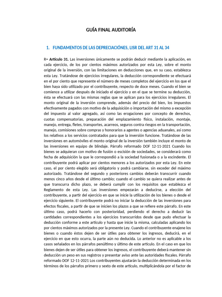 Guía de Deducciones Fiscales en Inversiones | PDF | Depreciación ...