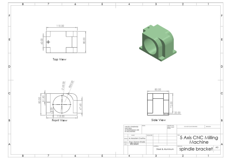 CNC Milling Spindle Bracket Design | PDF | Industrial Processes ...